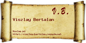 Viszlay Bertalan névjegykártya